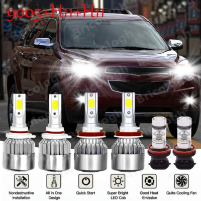 Combo faros LED haz alto y bajo + bombillas antiniebla para Chevrolet Equinox 2010-2017 Foto 1 de 4