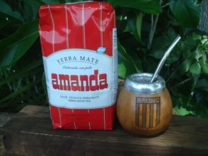 Yerba Mate Amanda , Logo Racing (1.1 lbs) - Gourd Straw Bombilla, Argentina - Picture 1 of 12