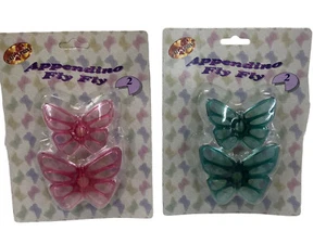 4 APPENDINI GANCI CON VENTOSA A FORMA DI FARFALLA CM 6,5 E CM 7,5 CUCINA BAGNO - Imagen 1 de 2