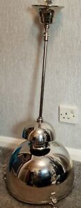 Large Artemis Retro 50s Style Stainless Steel Double Dome Ceiling Light Funky 