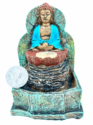 Buddha Fountain Water Fountain Features With LED Lights Electric Crystal Ball - Image 1 of 4