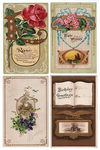 Lot von 8 antiken viktorianischen edwardianischen floral geprägten Postkarten - Bild 1 von 4