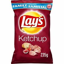 6 Bags Lays Ketchup Chips LARGE Family Size 235g From Canada FRESH & DELICIOUS!