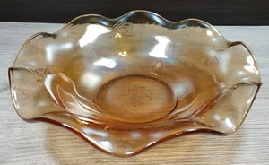 Cuencos para servir ensalada de frutas con volantes de vidrio floral de caléndula limpia con cristal - Imagen 1 de 12