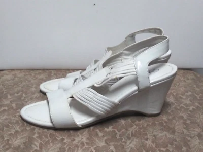 Jessica Simpson 凉鞋绑带楔形高跟鞋白色 8 码 US,UK 6.5 eu 40 漂亮 — 第 1/4 张图片