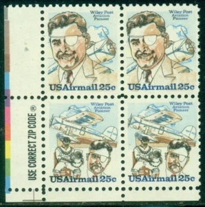 SCOTT #'s C95-C96 ZIP BLOCK OF 4, WILEY POST, MINT, OG, NH, GREAT PRICE! - Picture 1 of 1