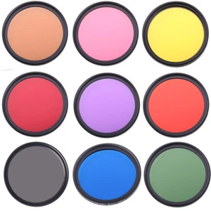 55mm Full Color Lens Filter Kit Green Red Orange Blue Grey Brown Purple Pink Yel - Picture 1 of 13
