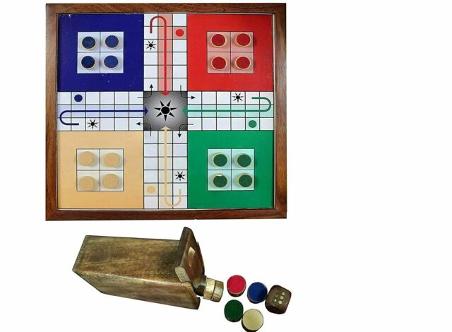 Jogo De Ludo Estojo 4 Dados E Pinos Oficiais Leque E Coroa