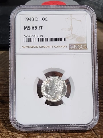 1948 D  Roosevelt 10c, NGC Certified MS 65 FT, 019 Cover