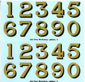 3.1/2" LMS Numbers Gold/Black (unit = Pair) - Picture 1 of 1