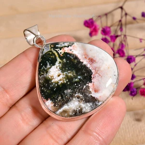 Ocean Jasper Gemstone 925 Sterling Silver Handmade Gorgeous Gift Pendant PG1826 - Picture 1 of 3