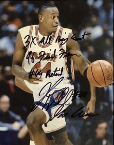 John Wallace Syrcause Knicks 8x10 Signed 4 Stat Auto Photo #44 Pic Signing Coa - Picture 1 of 4