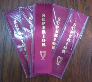 "SUPERIOR" Award 2" x 8" Foil-Stamped Ribbons -- LOTS of 50 - Foto 1 di 3