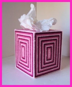 TONOS DE ROSA ROSA GUARDERÍA HECHO A MANO PLÁSTICO LONA PAÑUELO CAJA CUBIERTA TOPPER - Imagen 1 de 1