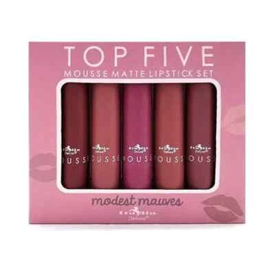 2xsets ITALIA DELUXE TOP 5 MOUSSE MATTE LIPSTICK Modest Mauves 10pcs (free ship) - Image 1 of 3