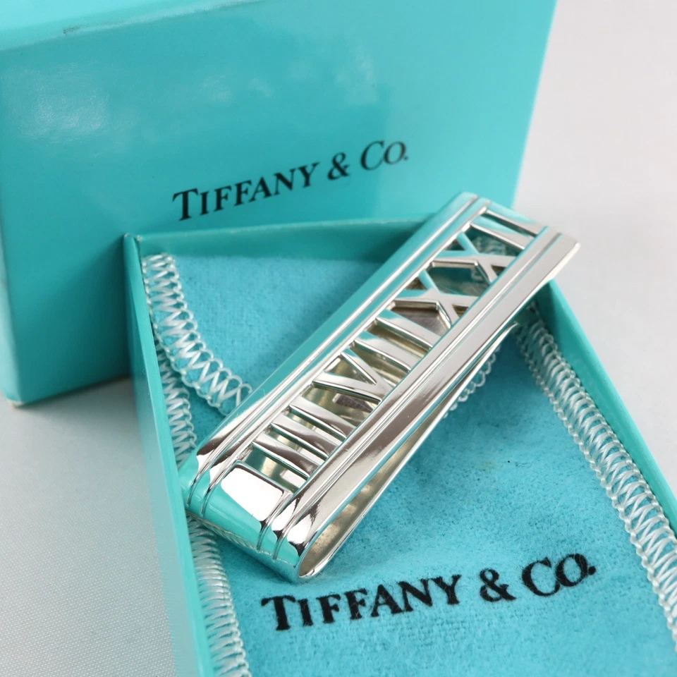 Clip de dinero número romano Atlas Tiffany & Co. 2004 plata de ley 925 con caja Foto 1 de 1