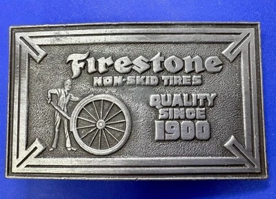 Neumáticos antideslizantes Firestone calidad desde 1900 promocional Lewis hebilla de cinturón Foto 1 de 4