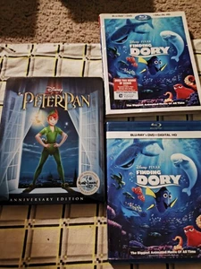 Peter Pan OOP Blu-Ray STEELBOOK+ DVD + FINDING DORY BLU RAY DISNEY RARE BLU RAY  - Picture 1 of 6