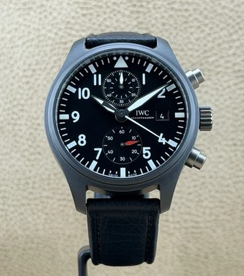 Reloj de Aviador IWC Top Gun Cronógrafo Cerámica Negra 44.5mm - Caja IW389001 + Papeles Foto 1 de 4