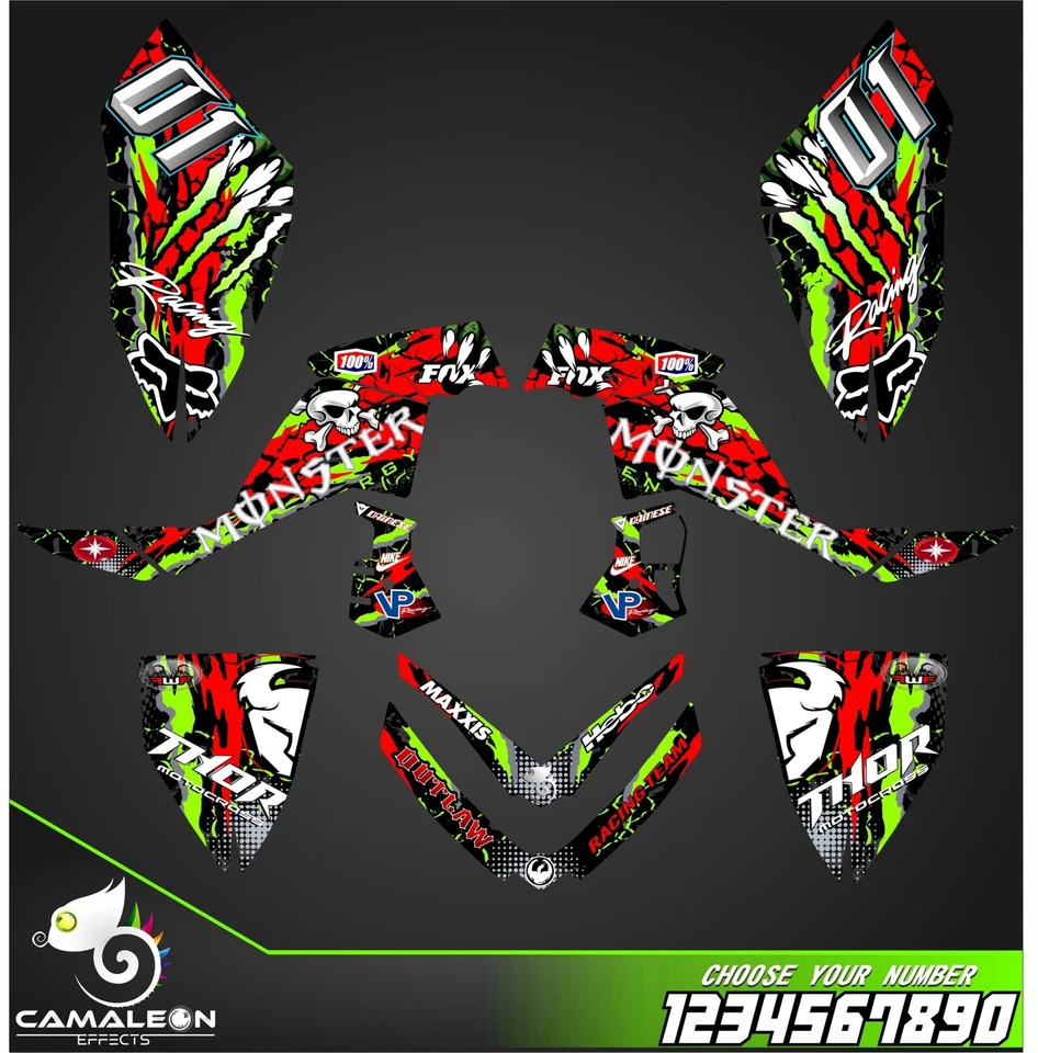 ATV Graphics Stickers Decals For Polaris Outlaw 450/500/525 2006-2008 - Image 1 of 1