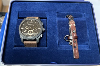 FOSSIL FS5251SET MENS MACHINE CHRONOGRAPH QUARTZ ANALOGUE BLACK DIAL WATCH *NEW* - image 1 of 4