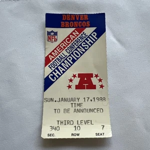Jan. 17, 1988 Denver vs Cleveland AFC Championship Ticket Stub- The Fumble- Ex - Picture 1 of 3