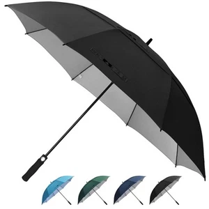 62 Inch Extra Large Golf Umbrella Double Canopy Automatic Open Sun Rain Stick... - Picture 1 of 7