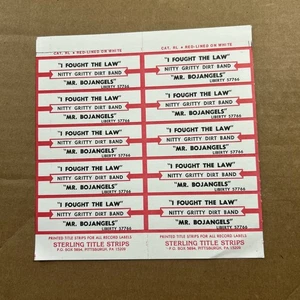 Nitty-Gritty Dirt Band I Fought The Law 10 Jukebox Title Strip Full Sheet B5 - Picture 1 of 2