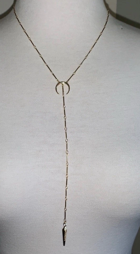 Luv AJ Lariat Pave CZ Gold Necklace  - Image 1 of 4