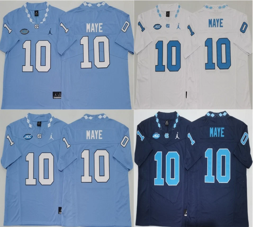 Jersey cosido Drake Maye #10 North Carolina Tar Heels (impuestos gratuitos) Foto 1 de 4