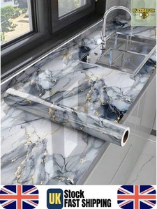 Self Adhesive Kitchen Worktop Covering Vinyl Wrap Cupboard Door Marble Stickers - Picture 1 of 8
