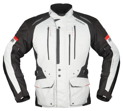 Herren Motorrad Jacke L - Modeka Striker 2 wasserdicht hellgrau-schwarz - Bild 1 von 4