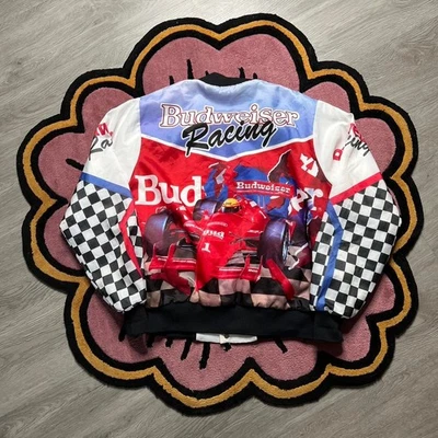 Chaqueta Bomber Vintage Años 90 Chalk Line Budweiser Racing Cierre a Presión Foto 1 de 4