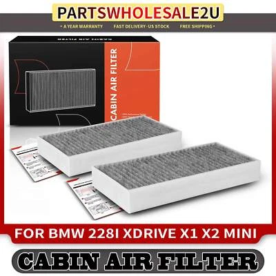 2x Activated Carbon Cabin Air Filter for BMW i3 i3s X1 X2 Mini Cooper Countryman - Image 1 of 4