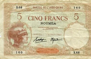 Noumea: 5 francos 1926 - Imagen 1 de 2