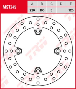 TRW Bremsscheibe MST245 für Honda CBR125, CBR250,CBR600, CBR900, CBR1000, hinten - Bild 1 von 1