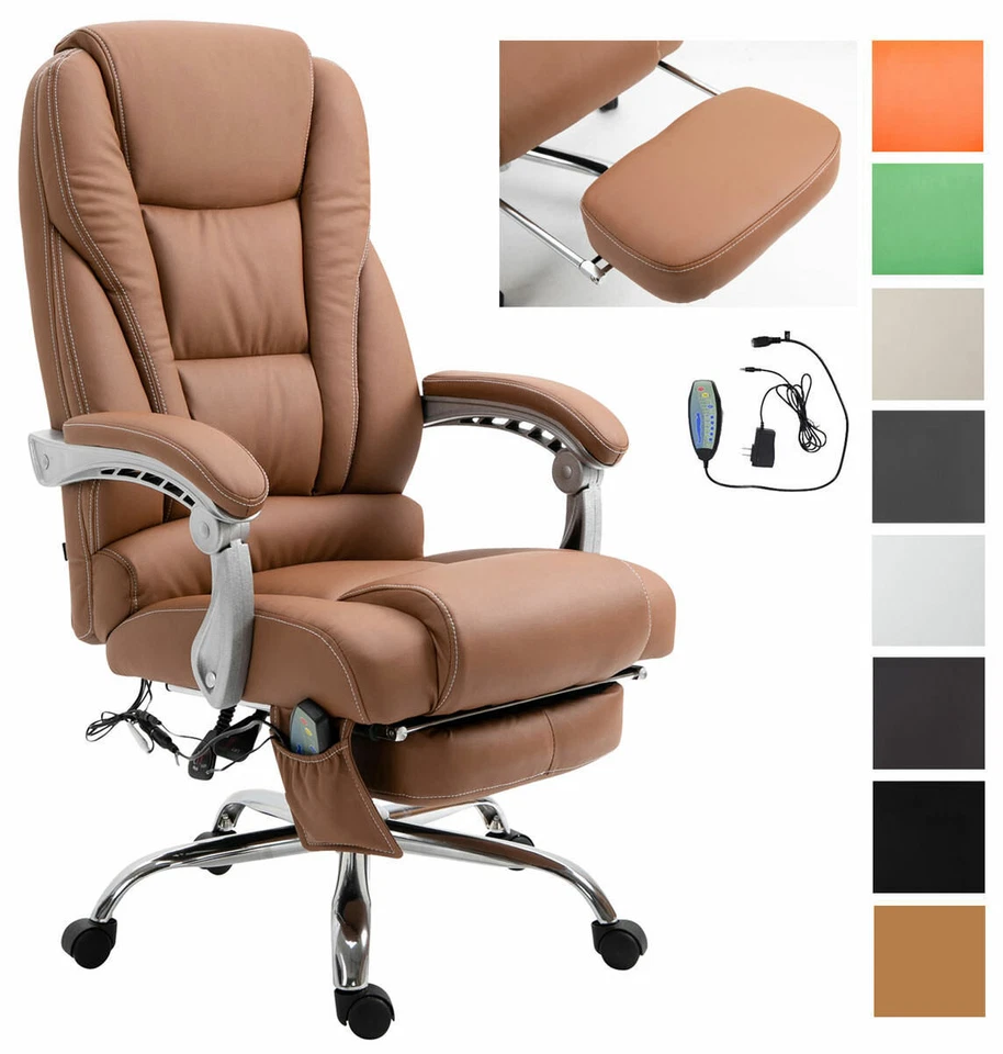 Bürostuhl Pacific mit Massagefunktion Fußstütze integriert Bürosessel Chefsessel - Bild 1 von 1