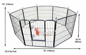 8 SIDED HEAVY DUTY PUPPY PLAY PEN WHELPING DOG CAGE FENCE HD01S - Picture 1 of 2