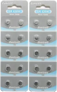 20 Eunicell Watch Battery 377 / 376 SR626SW SR626W Silver Oxide Watch Energizer - Picture 1 of 2