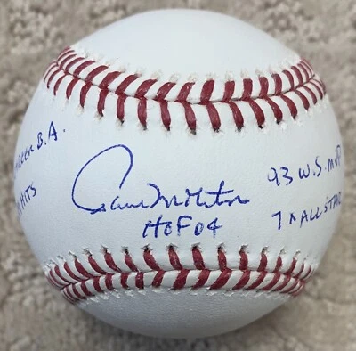 Paul Molitor Brewers/Twins/Jays Signed Career Stats MLB Baseball JSA Witnessed - Image 1 of 3