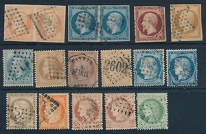 FRANCE EARLY ISSUES (17) USED; INCL #18 & #15 (PAIRS VF); #14, #19 & OTHERS - Picture 1 of 2