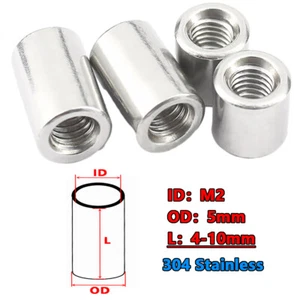 304 Stainless Steel Thread Spacer - Standoff Collar Stand Off Spacers Bush M2 - Picture 1 of 13