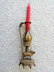 Antique cast brass candle holder - Picture 1 of 10