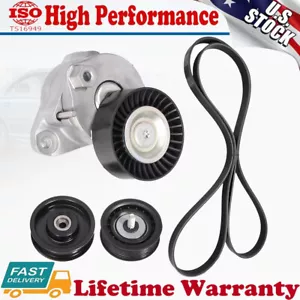 For Mercedes-Benz Engine Drive Belt Tensioner & Idler Pulley Serpentine Belt kit - Picture 1 of 20
