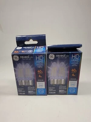 2 GE REVEAL HD+ 40-Watt Clear Blunt Tip LED Light Bulbs - 240 Lumens - Image 1 of 2