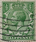 King George V Green Half Penny Stamp