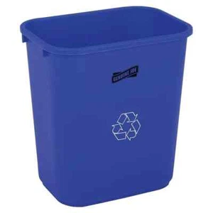 Indoor Recycling Bin 28 Qt. Plastic Blue Color Low-profile Design & Universal - Picture 1 of 1