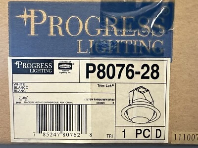 NEW Progress Lighting P8076-28 White Integrated LED Recessed Eyeball Trim 7-3/4" - Image 1 of 3