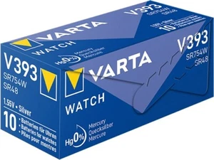 50 x Varta V393 Knopfzelle 1,55V SR754W SR48 Silberoxid Uhrenbatterie AG5 LR750 - Bild 1 von 3