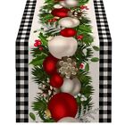 2X(Black and White Gingham Christmas Table Runner Holiday Home Kitchen5860
